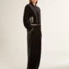 Pantalon noir effet velours
