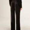 Pantalon noir effet velours