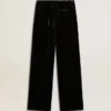 Pantalon noir effet velours
