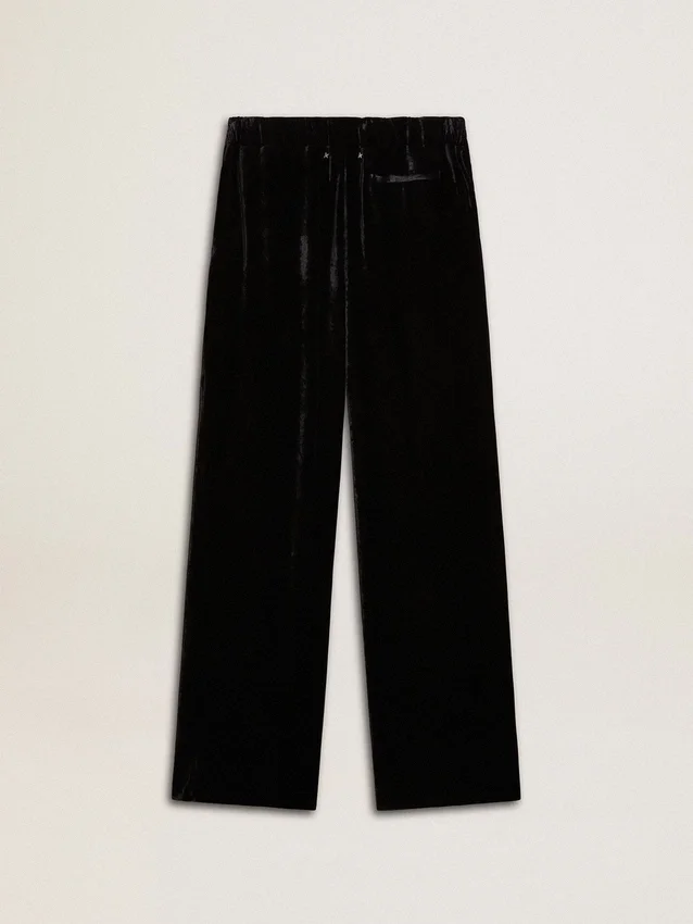 Pantalon noir effet velours