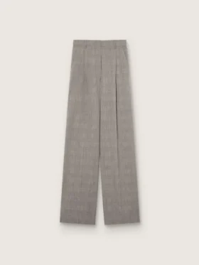 Pantalon oversize pour femme à carreaux Prince de Galles gris