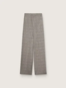Pantalon oversize pour femme à carreaux Prince de Galles gris