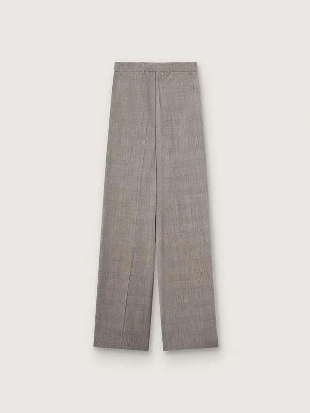 Pantalon oversize pour femme à carreaux Prince de Galles gris