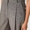 Pantalon oversize pour femme à carreaux Prince de Galles gris