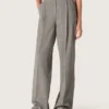 Pantalon oversize pour femme à carreaux Prince de Galles gris