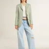 Pantalon pour femme en denim effet usé