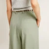 Pantalon pour femme en laine vert sauge