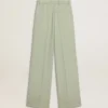 Pantalon pour femme en laine vert sauge