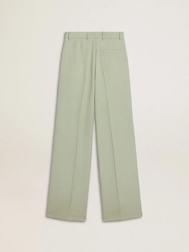 Pantalon pour femme en laine vert sauge