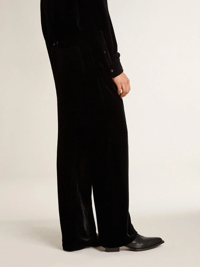 Pantalon pour homme effet velours noir