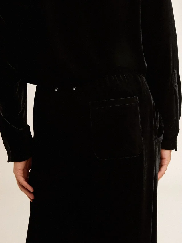 Pantalon pour homme effet velours noir
