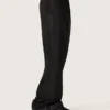 Pantalon pour homme en laine fine noire avec bande latérale en satin