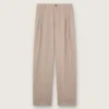 Pantalon pour homme en mélange de laine grise à motif à fines rayures