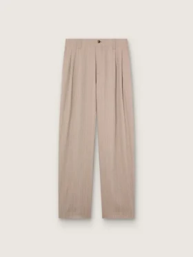 Pantalon pour homme en mélange de laine grise à motif à fines rayures