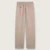 Pantalon pour homme en mélange de laine grise à motif à fines rayures