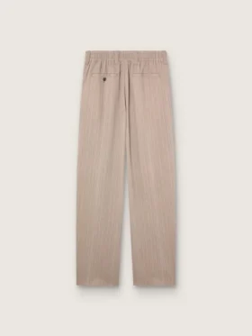 Pantalon pour homme en mélange de laine grise à motif à fines rayures