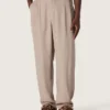 Pantalon pour homme en mélange de laine grise à motif à fines rayures
