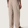 Pantalon pour homme en mélange de laine grise à motif à fines rayures