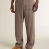 Pantalon pour homme en mélange de laine à micro-chevrons marron clair