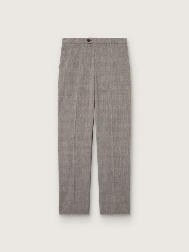 Pantalon slim pour homme à carreaux Prince de Galles gris