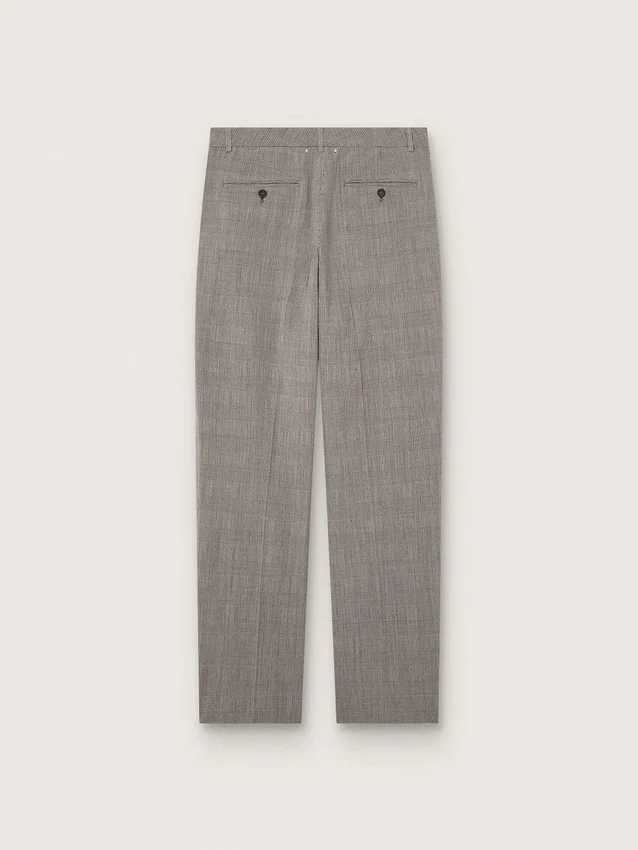 Pantalon slim pour homme à carreaux Prince de Galles gris