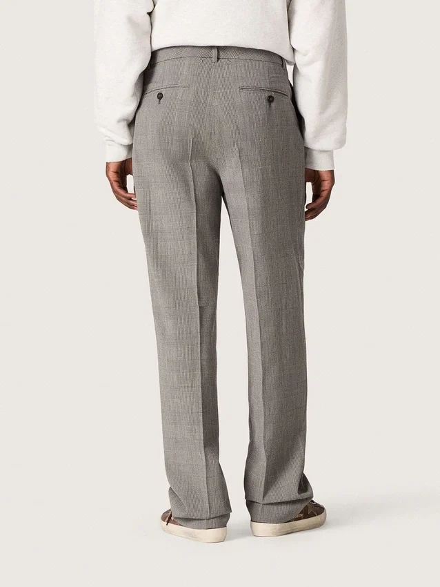 Pantalon slim pour homme à carreaux Prince de Galles gris