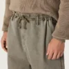 Pantalon unisexe en denim gris avec cordon de serrage et étoile