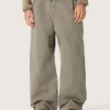 Pantalon unisexe en denim gris avec cordon de serrage et étoile