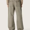 Pantalon unisexe en denim gris avec cordon de serrage et étoile