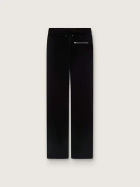 Pantalon évasé slim pour femme en velours de coton noir
