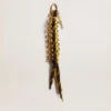 Pendentif avec lacets de randonnée noués jaunes et marron et chaîne