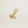 Pendentif en forme d’abeille en laiton doré avec des cristaux