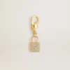 Pendentif en forme de cadenas en laiton doré orné de cristaux