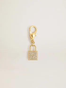 Pendentif en forme de cadenas en laiton doré orné de cristaux