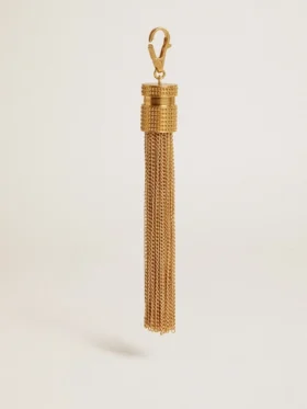 Pendentif en forme de pompon en laiton couleur or antique