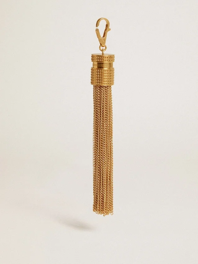 Pendentif en forme de pompon en laiton couleur or antique