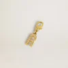 Pendentif lettre R en laiton doré avec cristaux