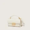 Petit sac Venezia en cuir gaufré couleur beurre avec détails dorés