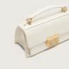 Petit sac Venezia en cuir gaufré couleur beurre avec détails dorés