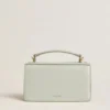 Petit sac Venezia en cuir grainé gris minéral avec détails dorés