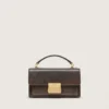 Petit sac Venezia en cuir marron foncé avec boucle dorée