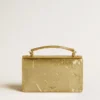 Petit sac Venezia en cuir métallisé doré avec détails dorés