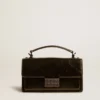 Petit sac Venezia en cuir métallisé noir avec détails noirs