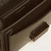 Petit sac Venezia en cuir métallisé noir avec détails noirs