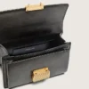 Petit sac Venezia en cuir noir vieilli avec détails dorés