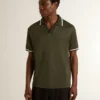 Polo en jersey vert militaire pour homme avec broderie