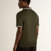 Polo en jersey vert militaire pour homme avec broderie