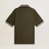 Polo en jersey vert militaire pour homme avec broderie