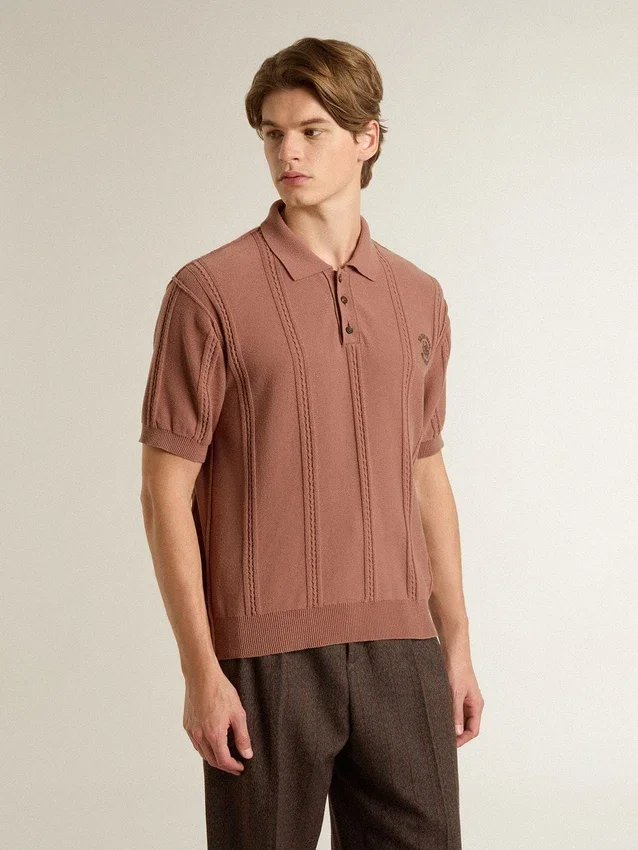 Polo pour homme couleur brique avec logo brodé.
