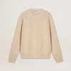 Pull beige pour femme avec inscription « Golden » dans le dos